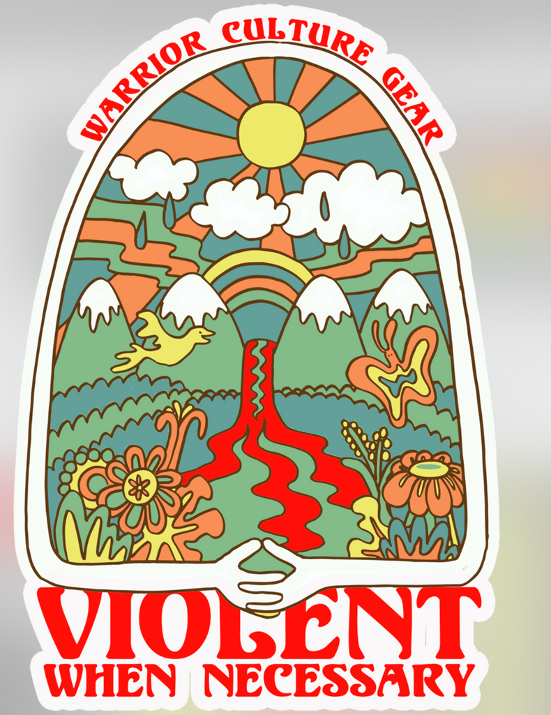 Peace Love and Violence Slap Sticker